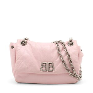 Balenciaga Monaco Leather Chain Shoulder Bag Pink
